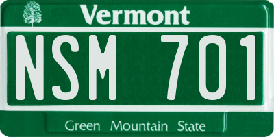 VT license plate NSM701