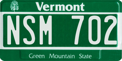 VT license plate NSM702