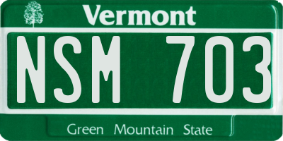 VT license plate NSM703