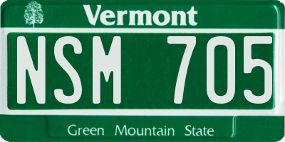 VT license plate NSM705