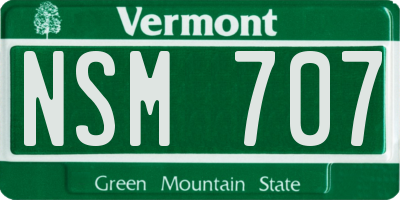 VT license plate NSM707