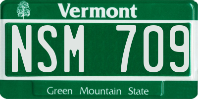 VT license plate NSM709