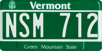 VT license plate NSM712