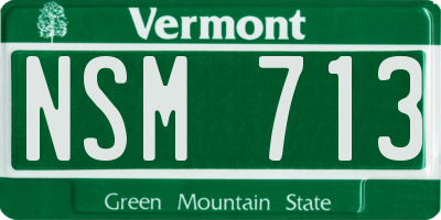 VT license plate NSM713