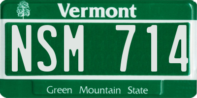 VT license plate NSM714