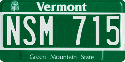 VT license plate NSM715