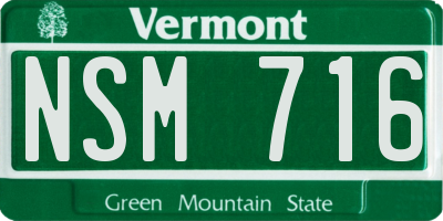 VT license plate NSM716