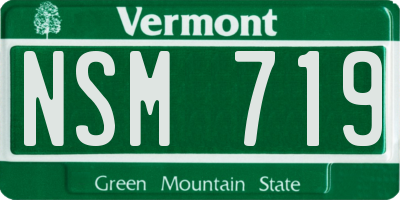 VT license plate NSM719