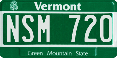 VT license plate NSM720