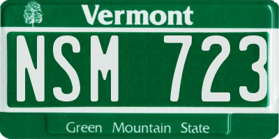 VT license plate NSM723