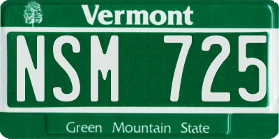 VT license plate NSM725