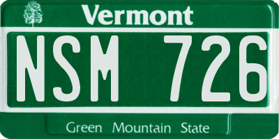 VT license plate NSM726