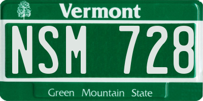 VT license plate NSM728