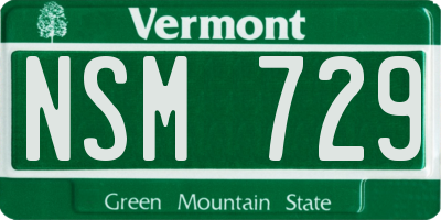 VT license plate NSM729