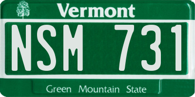 VT license plate NSM731
