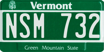 VT license plate NSM732