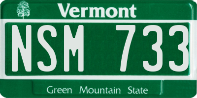 VT license plate NSM733