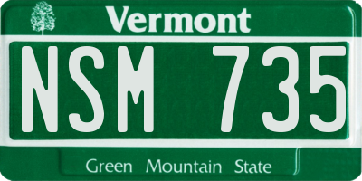 VT license plate NSM735