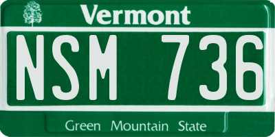 VT license plate NSM736