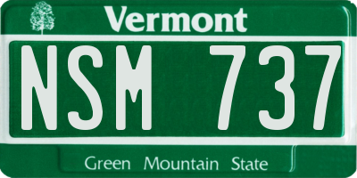 VT license plate NSM737