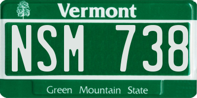 VT license plate NSM738