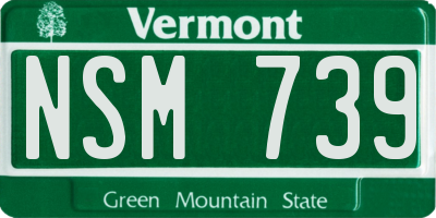 VT license plate NSM739