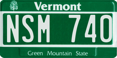 VT license plate NSM740