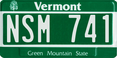 VT license plate NSM741