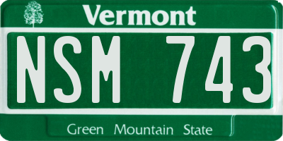 VT license plate NSM743