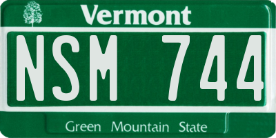 VT license plate NSM744