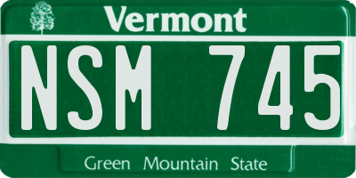 VT license plate NSM745