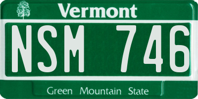 VT license plate NSM746