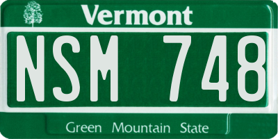 VT license plate NSM748