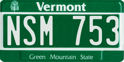 VT license plate NSM753