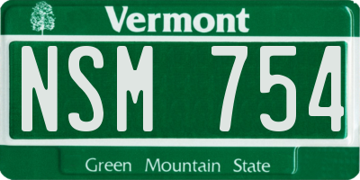 VT license plate NSM754
