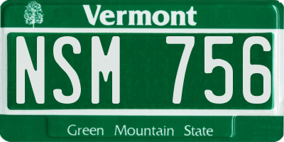 VT license plate NSM756