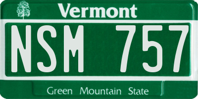 VT license plate NSM757