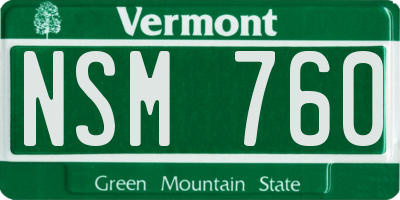 VT license plate NSM760