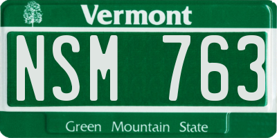VT license plate NSM763