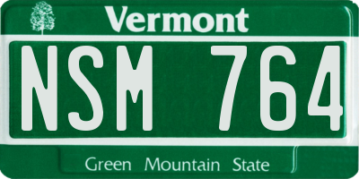 VT license plate NSM764