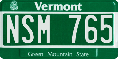 VT license plate NSM765