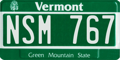 VT license plate NSM767