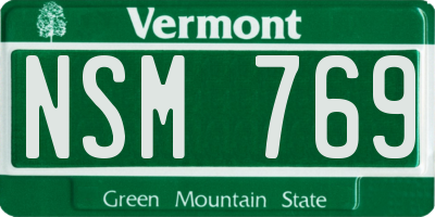 VT license plate NSM769