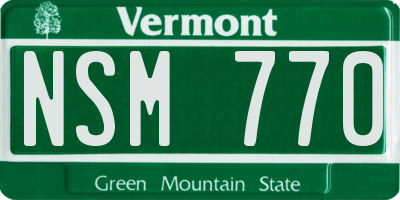VT license plate NSM770