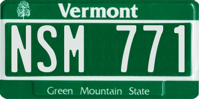 VT license plate NSM771