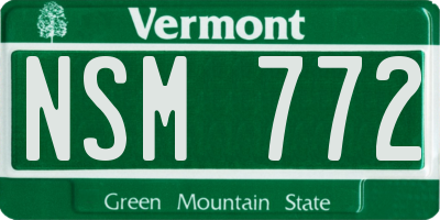 VT license plate NSM772
