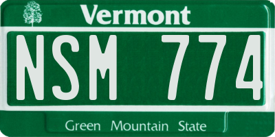 VT license plate NSM774