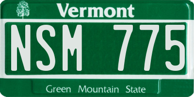 VT license plate NSM775