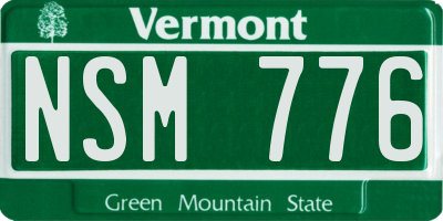 VT license plate NSM776