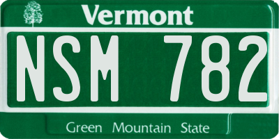 VT license plate NSM782